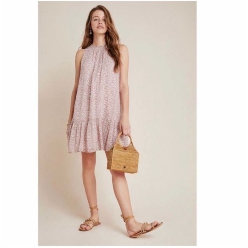 Anthropologie Sleeveless Flounced Hem mini dress